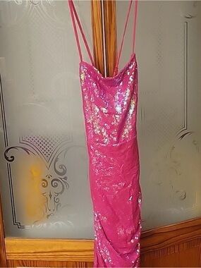 Fashion Nova Hot Pink Sequin Mini Dress